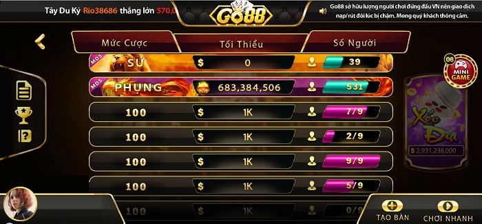 Giới thiệu và kinh nghiệm chơi Xóc Đĩa cổng game Go88