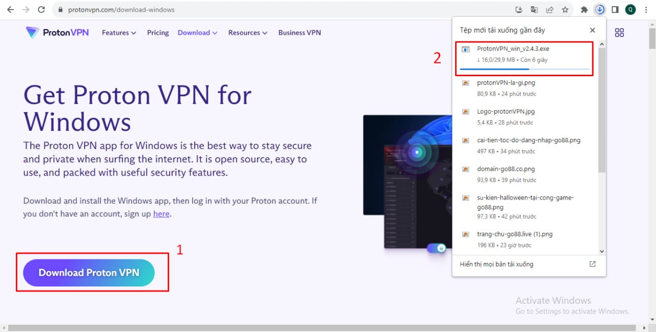 Hướng dẫn người dùng cài đặt protonVPN (1)