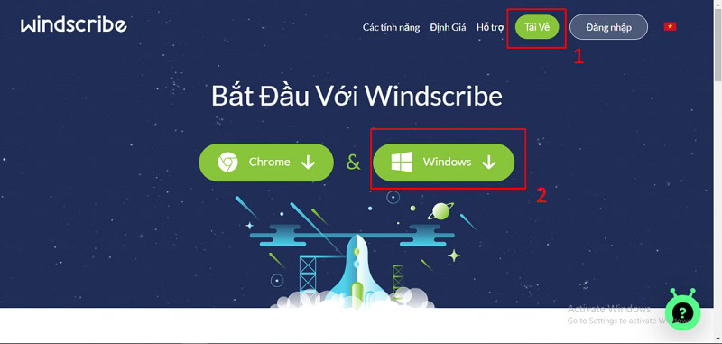 Tải ứng dụng Windscribe về máy tính