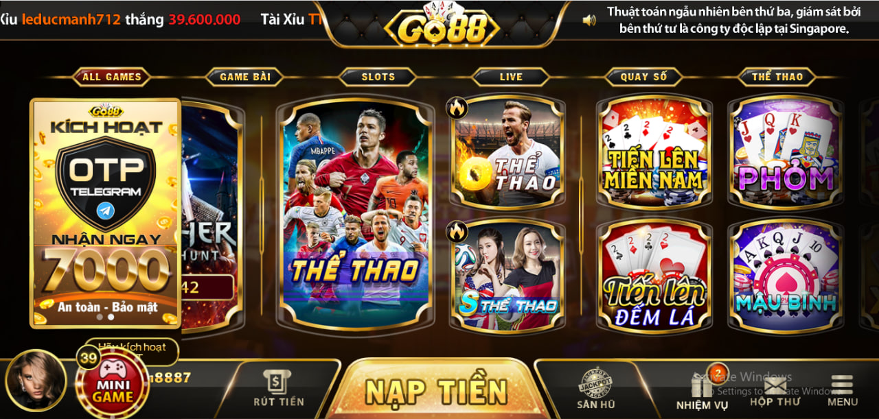 Cổng game bài ăn tiền Go88